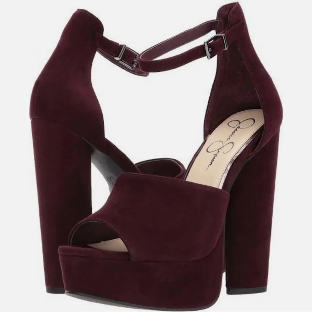NWOB Jessica Simpson Elin Kid Suede Platform Heel